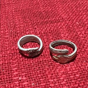 Vintage silver spoon rings